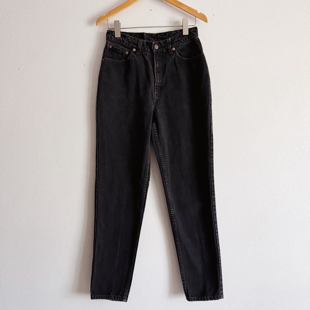 90s vintage Levi's 512 slim flit tapered leg black jeans